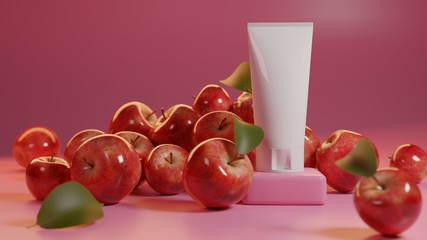 Product design apple of mock up 3d model render for product design.