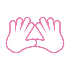 Obraz premium hands human stop pink line style icon