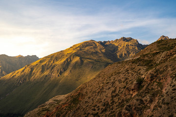 sunset over the mountains
