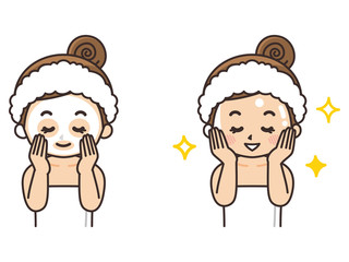 フェイスパックをする女性　美容　ビューティー　スキンケア