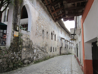 beautiful alley in zacatlan city, puebla, mexico