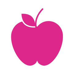 apple fresh fruit silhouette style icon