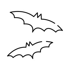 halloween bats flying line style icon