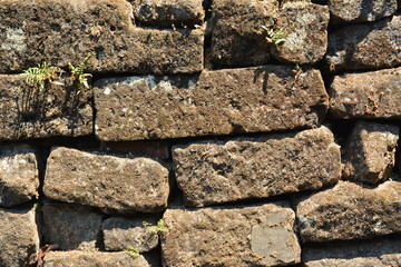 Concrete bricks rough surface brown color background use for building and construction of walls and buildings