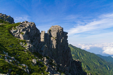 中央アルプス・宝剣岳　天狗岩
