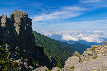中央アルプス・宝剣岳　天狗岩