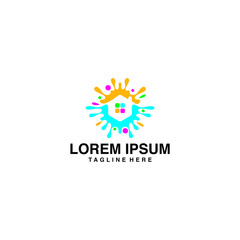 Home Painting Logo Vector Illustration Icon