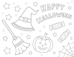 halloween coloring page for kids. You can print it on an 11x8.5 inch page