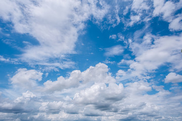 blue sky background.