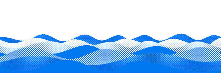 Vector drawing of waves on the sea, natural background, abstraction	