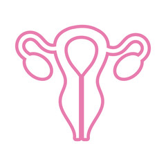 female reproductive organ line style icon