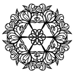 Abstract floral mandala pattern. Vector cut template.