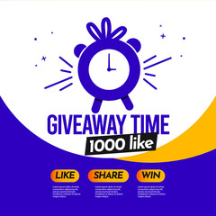 Giveaway social media contest vector template.