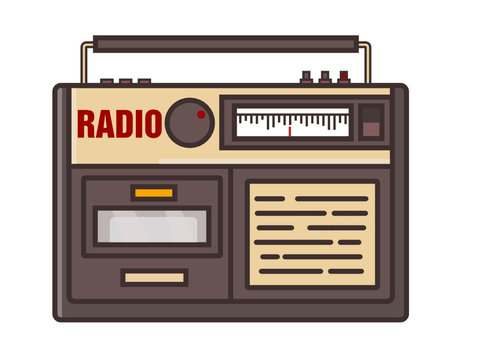 Old Radio Flat Vector