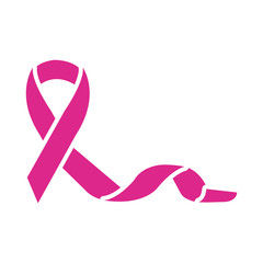 pink ribbon breast cancer silhouette style