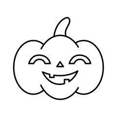 halloween pumpkin face line style icon