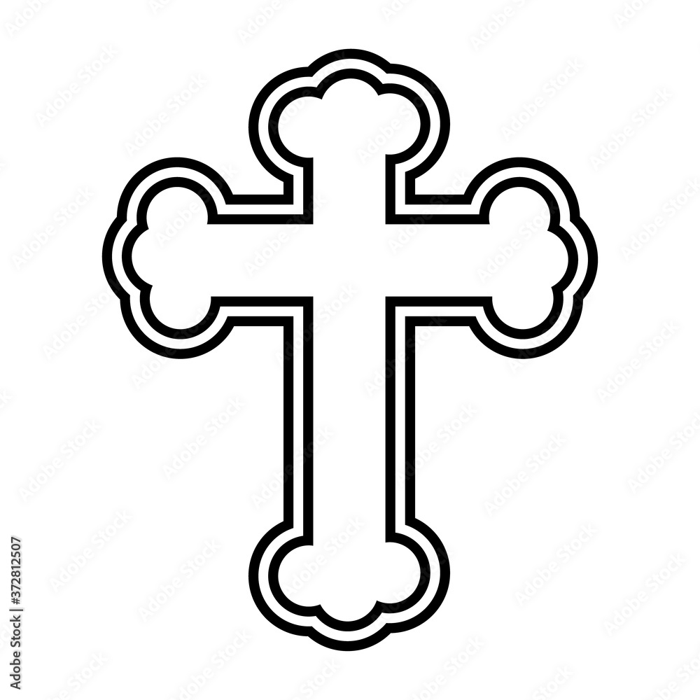 Canvas Prints religious cross symbol line style icon