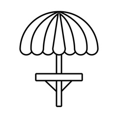 fair table with parasol line style icon