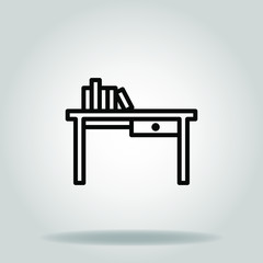 table icon or logo in outline
