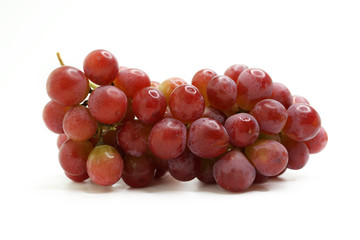 Fresh red grape isolated on white background