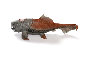 side view Dunkleosteus terrelli model on white