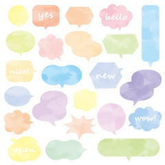 吹き出し　水彩　かわいい　カラフル