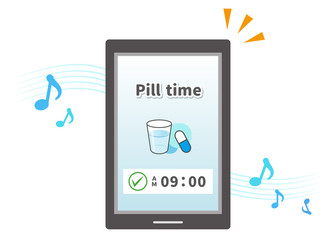 An app that notifies you of your medication time. Image Illustration.