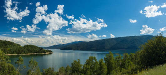 Cloud reflections in the water, Palisades Reservoir, Idaho