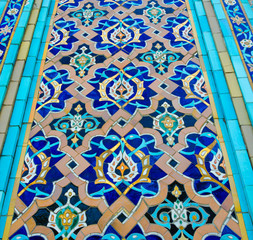 Old mosque with painted walls.