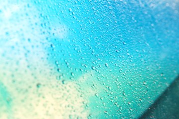 water drops on blue background