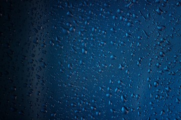 water drops on blue background