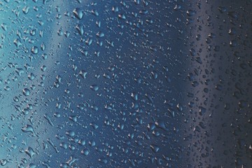 water drops on blue background