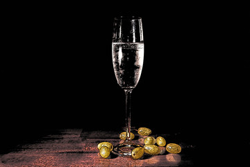 champagne and grapes