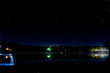 night view at the lake