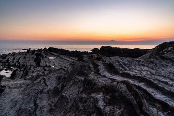 荒崎海岸と富士山