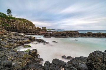 Fototapeta na wymiar a long exposure on the coast in New South Wales in Australia