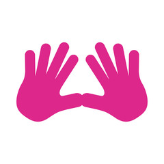 Obraz premium hands human stop pink silhouette style icon