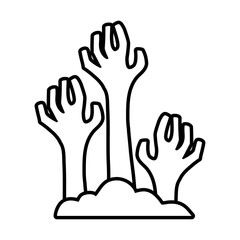 death hands line style icon