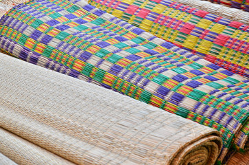 Beautiful pattern of colored papyrus mat texture