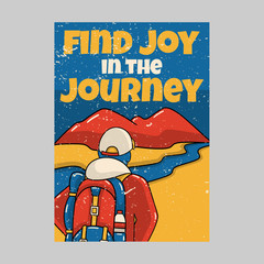 outdoor poster design find joy in the journey vintage illustration
