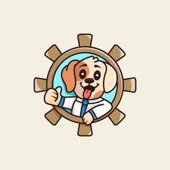 cute sailor dog. suitable for icon, logo and sticker
