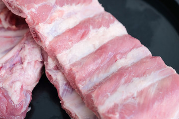 Fresh and Raw Pork Rib Slice