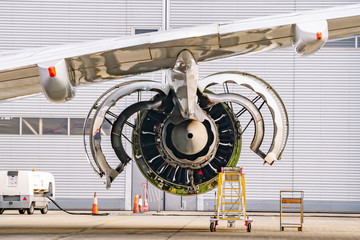 Aircraft open up for maintenance 