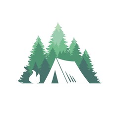 Obraz premium Tent on the background of the forest