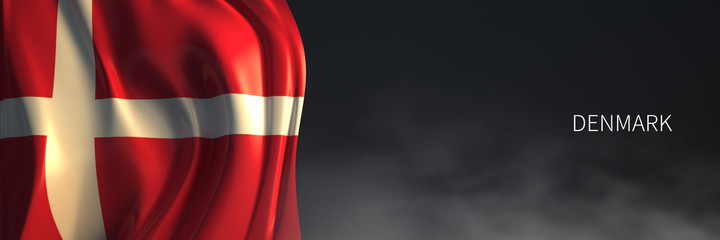 Denmark Flag with Dark Background.
3d Rendering of European countries Flag.