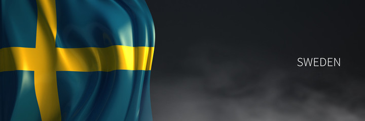 Sweden Flag with Dark Background.
3d Rendering of European countries Flag.