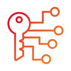 key door security data with circuit gradient style icon