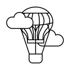 balloon air hot flying line style icon