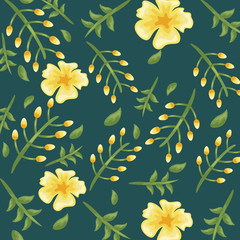 Flowers color yellow pattern detailed style