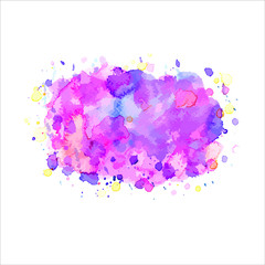 Vector splashes of paint watercolor on white.